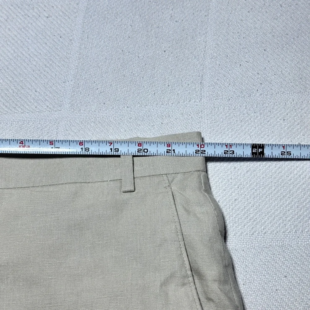 Ralph Ralph Lauren Dress Pants Mens 44R (44x30) 100% Linen Flat Front Beige